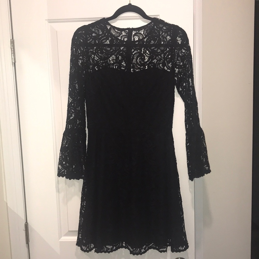 Black Lace Long Sleeve Dress